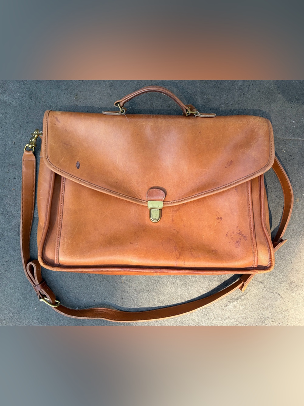 RARE Vintage 1993 Coach Gen Leather Large Morgan Briefcase Brass TouchLock